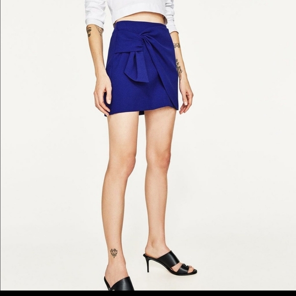Zara Mini Skirt in Cobalt Blue - Picture 2 of 5